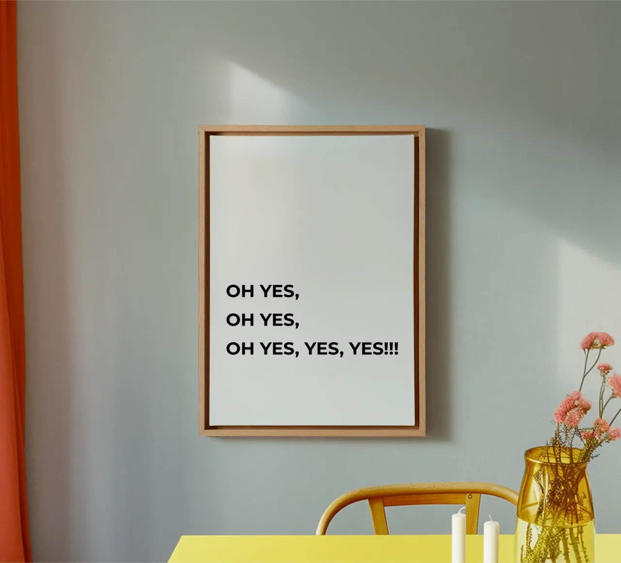 Oh Yes! - Hochzeit - Verlobung - Geburt - schwarz/weiß Leinwand von keinkonzept