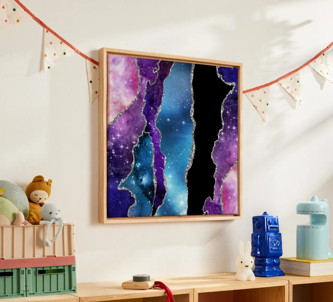 Starry Agate Texture 01 canvas with Floater frame by Gemstone Textures