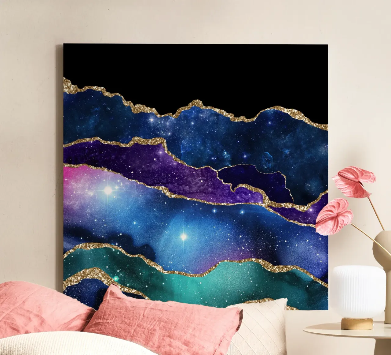 Starry Agate Texture 02 canvas with Floater frame by Gemstone Textures