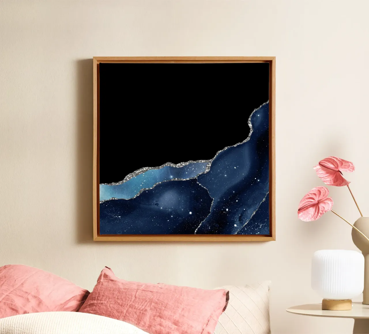 Starry Agate Texture 04 canvas with Floater frame by Gemstone Textures