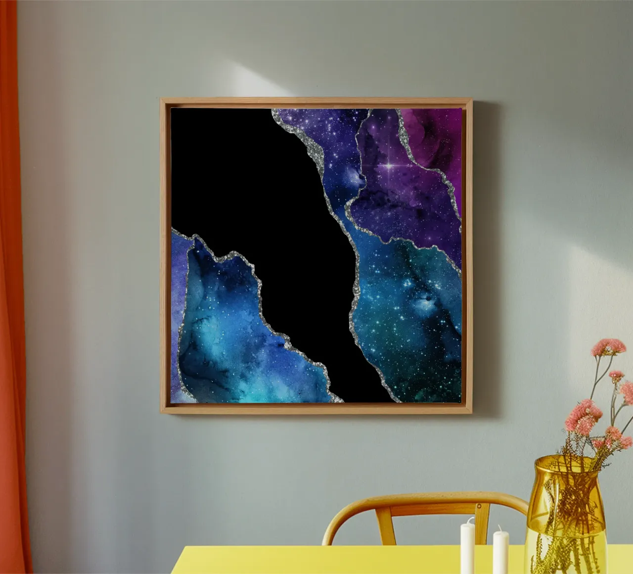 Starry Agate Texture 05 canvas with Floater frame by Gemstone Textures