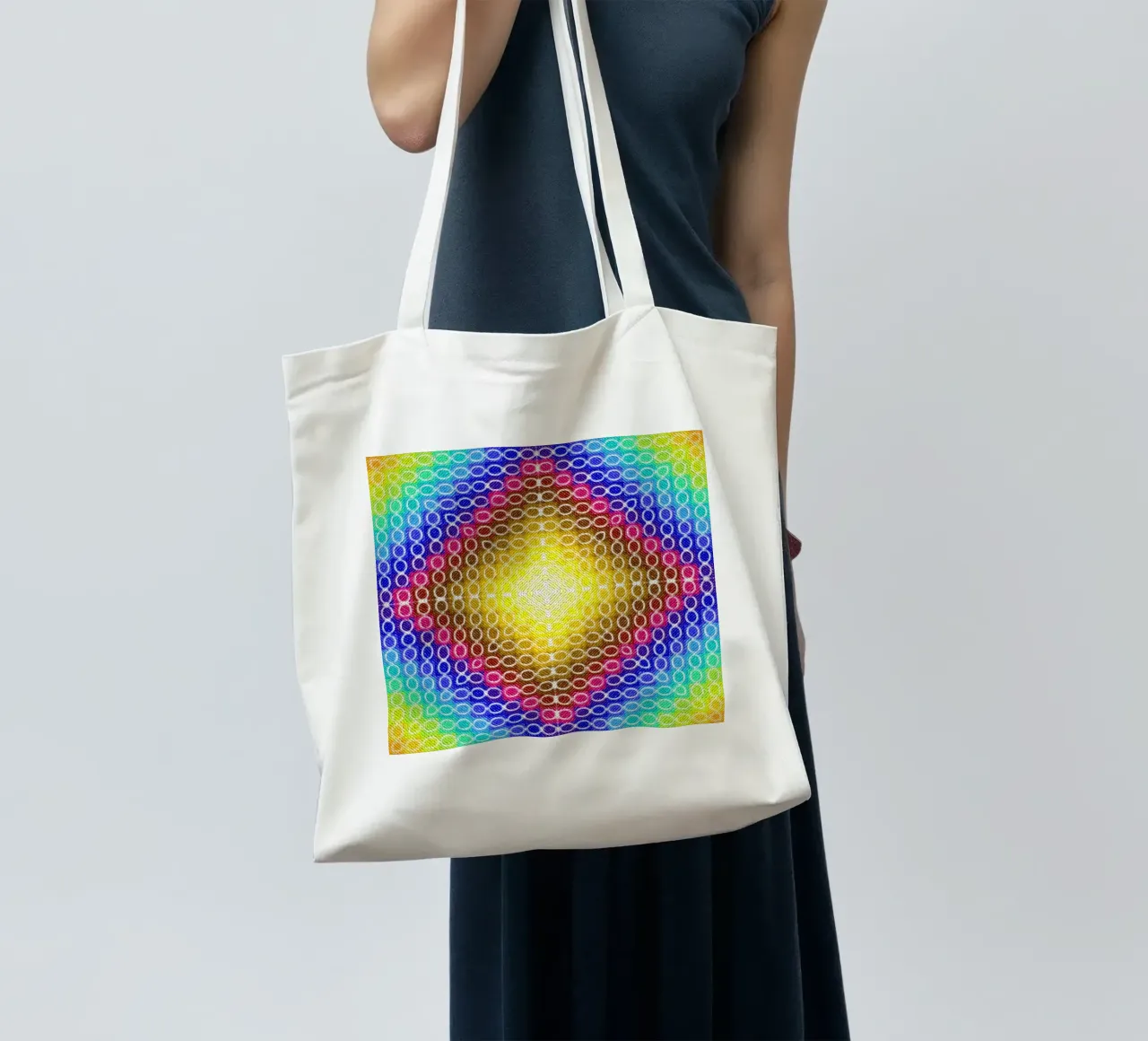 MOSAIK kaleidoscope in rainbow colours tote bag by Gürsel Yesil Digital Art