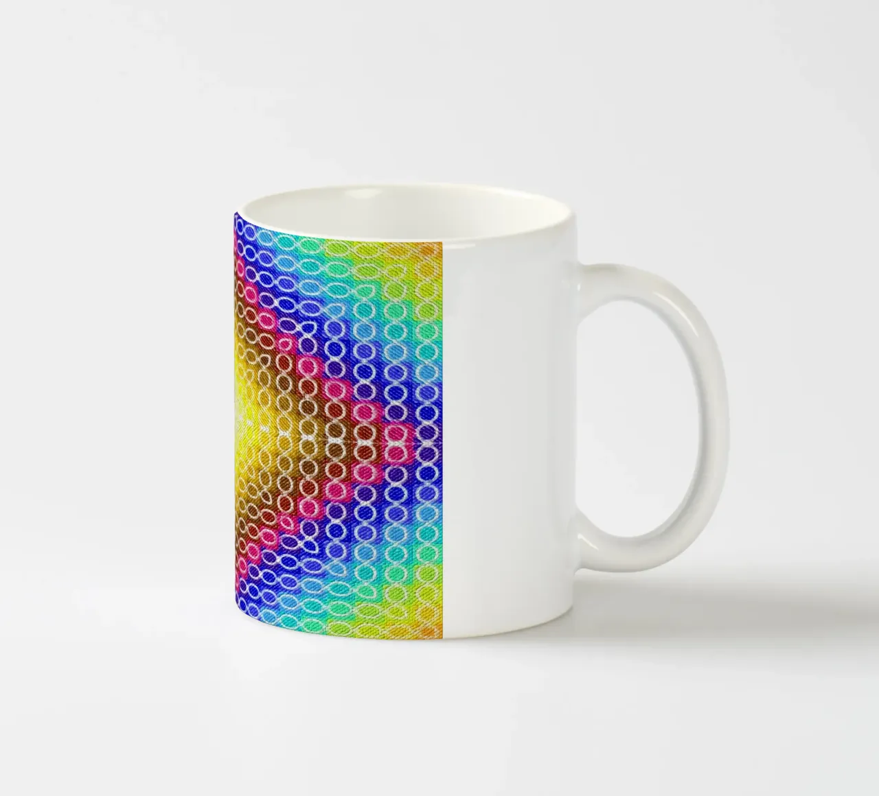 Caleidoscopio MOSAIK nei colori dell'arcobaleno tazza in ceramica da Gürsel Yesil Digital Art