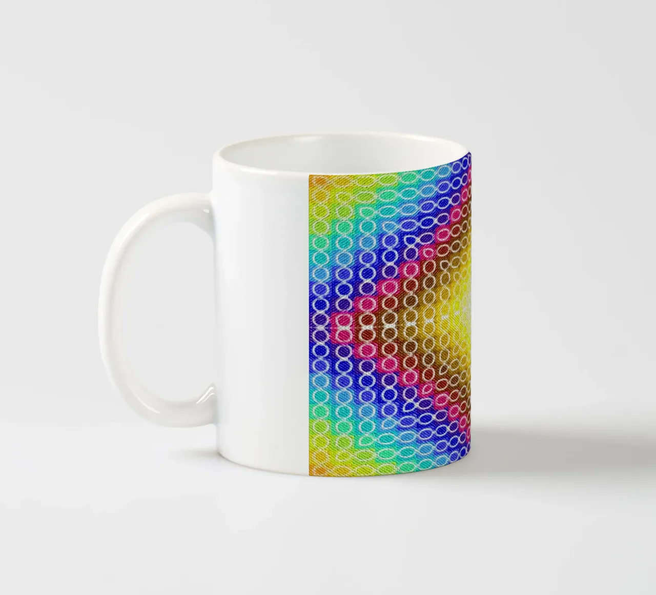 Caleidoscopio MOSAIK nei colori dell'arcobaleno tazza in ceramica da Gürsel Yesil Digital Art