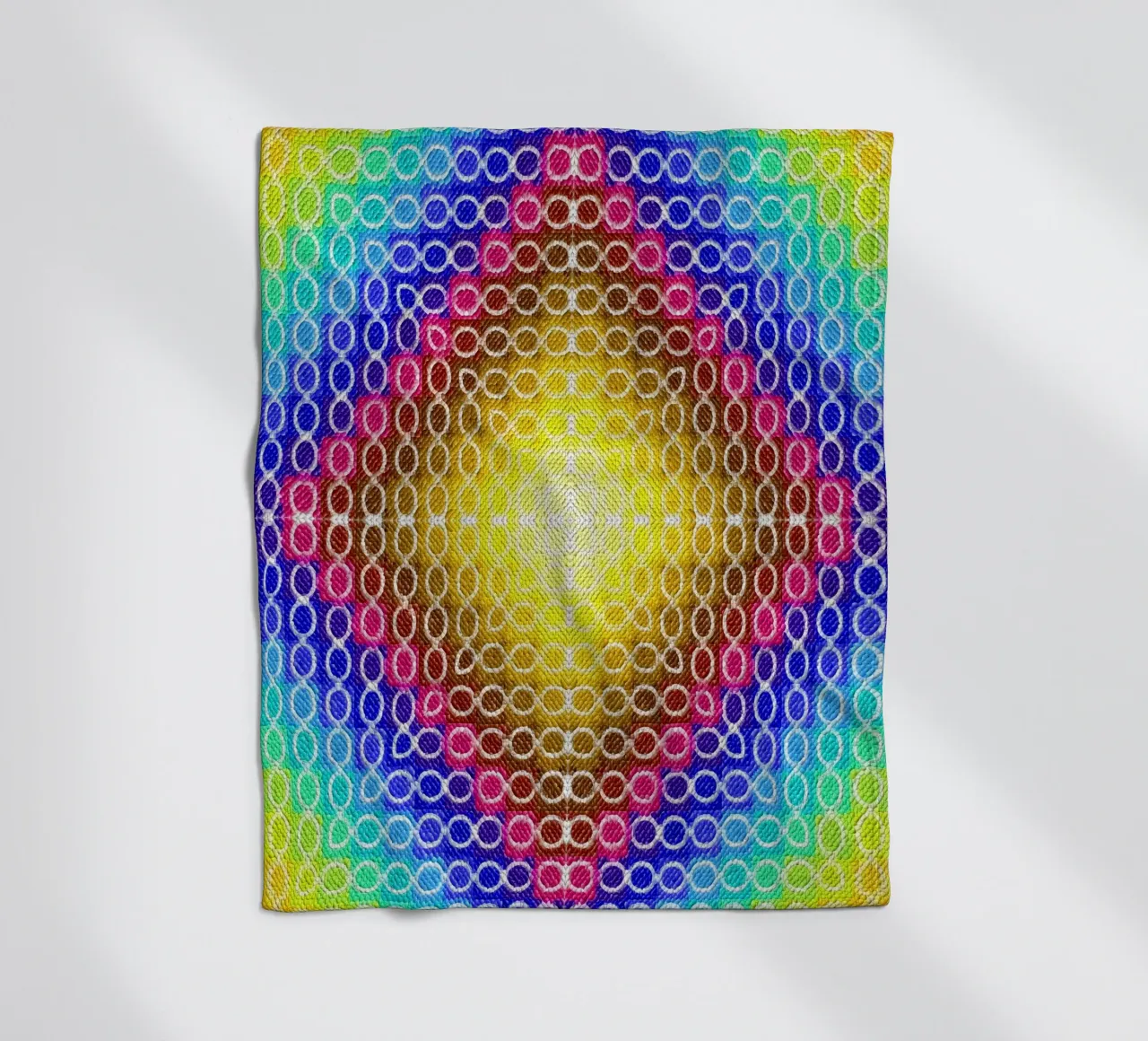 MOSAIK kaleidoscope in rainbow colours fleece blanket by Gürsel Yesil Digital Art