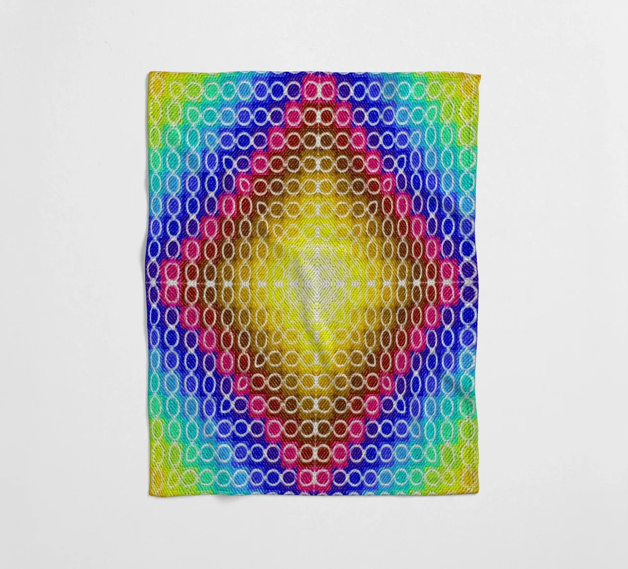 MOSAIK kaleidoscope in rainbow colours fleece blanket by Gürsel Yesil Digital Art