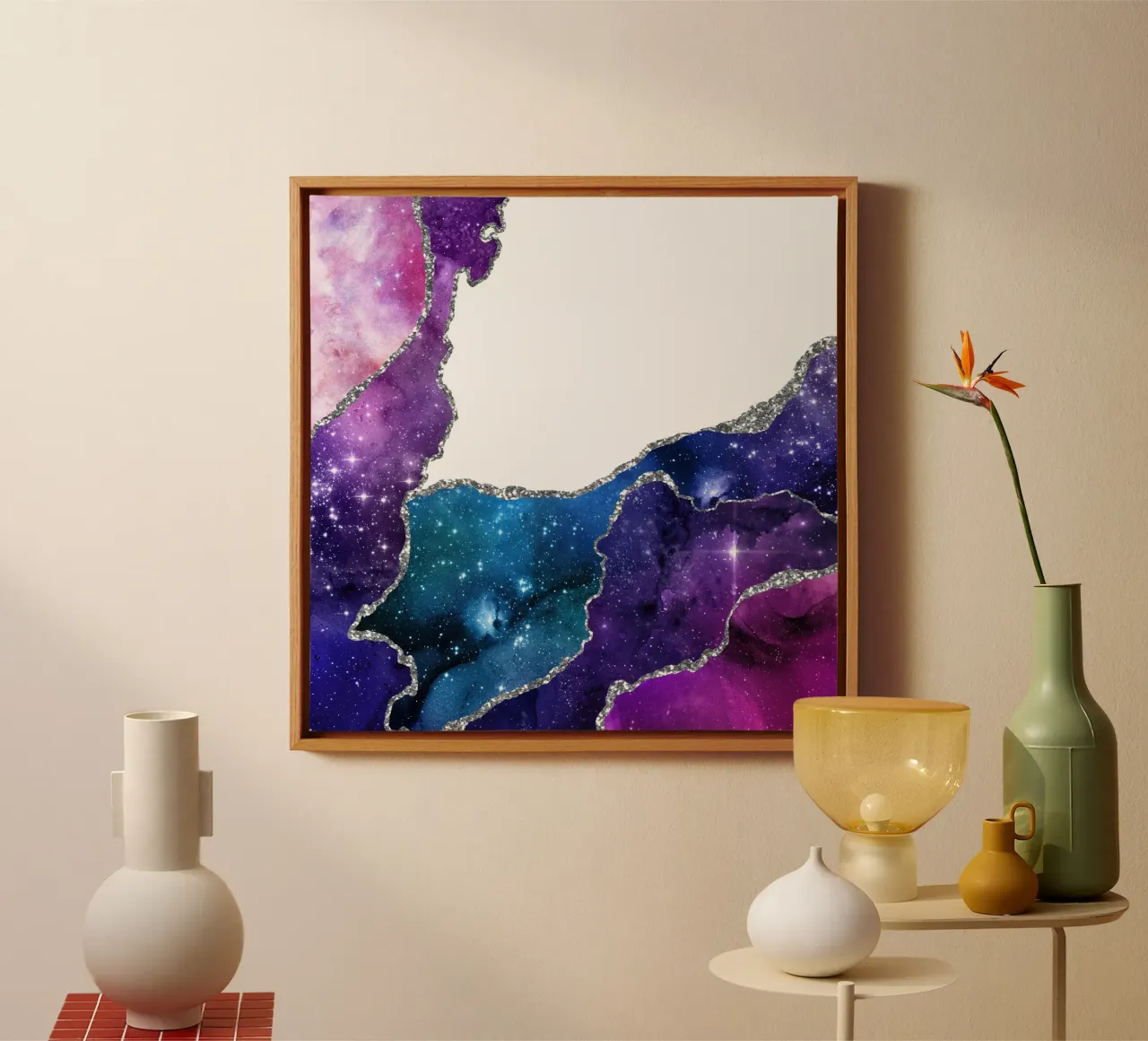 Starry Agate Texture 10 canvas with Floater frame by Gemstone Textures