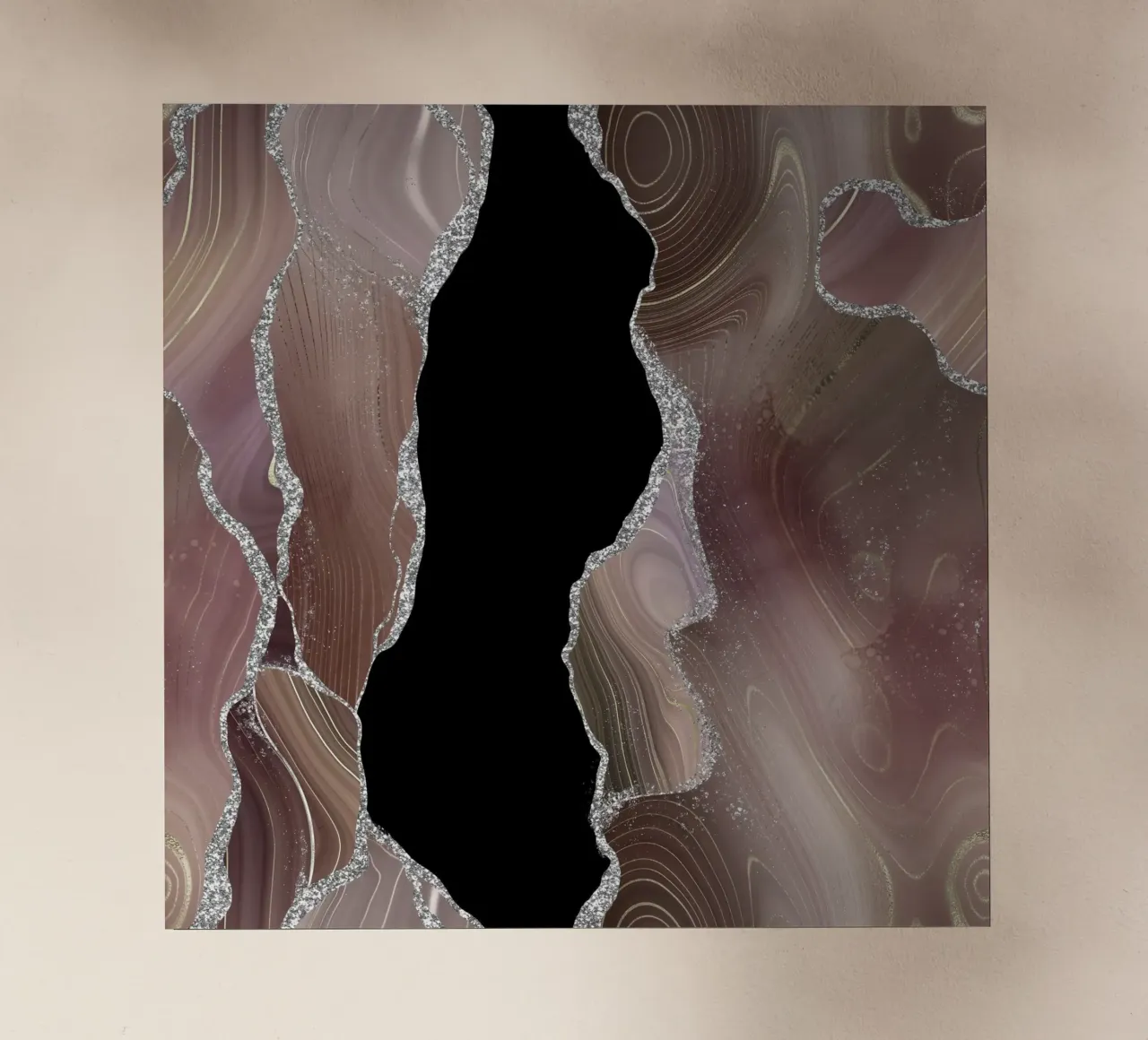 Taupe & Silber Glitzer Achatstruktur 01 Backlit Folie von Gemstone Textures