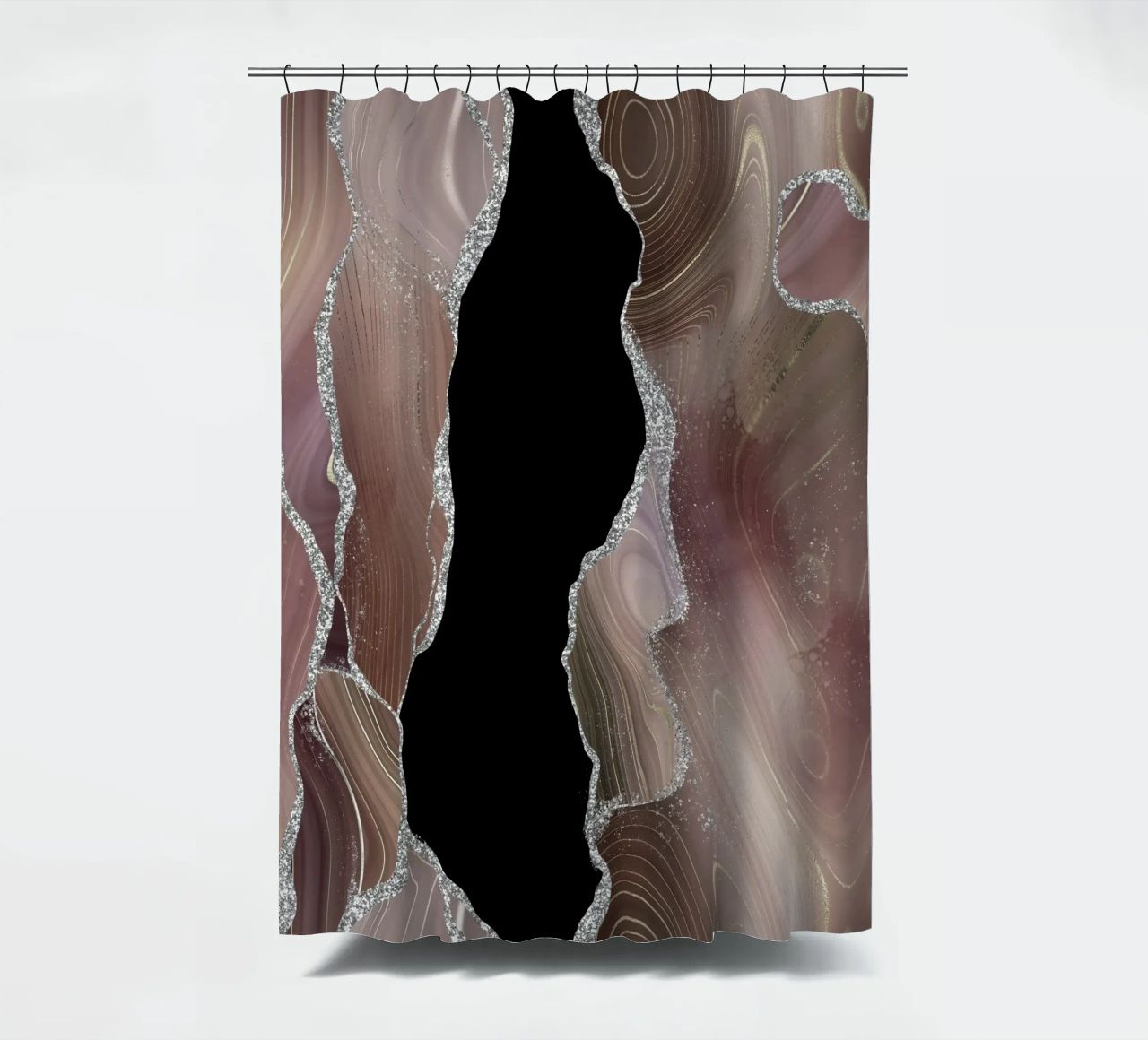 Agata glitterata taupe e argento Texture 01 tenda da doccia da Gemstone Textures