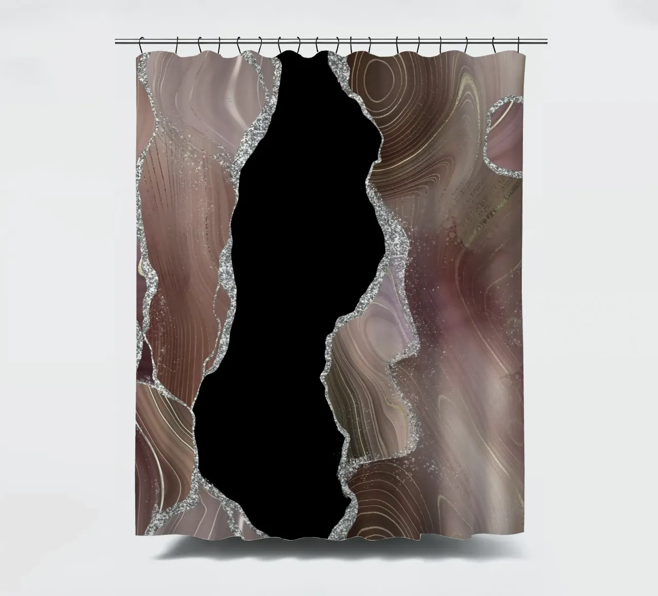 Agata glitterata taupe e argento Texture 01 tenda da doccia da Gemstone Textures