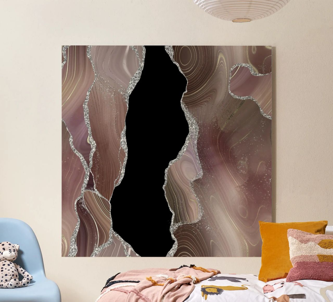 Agata glitterata taupe e argento Texture 01 plexiglass da Gemstone Textures