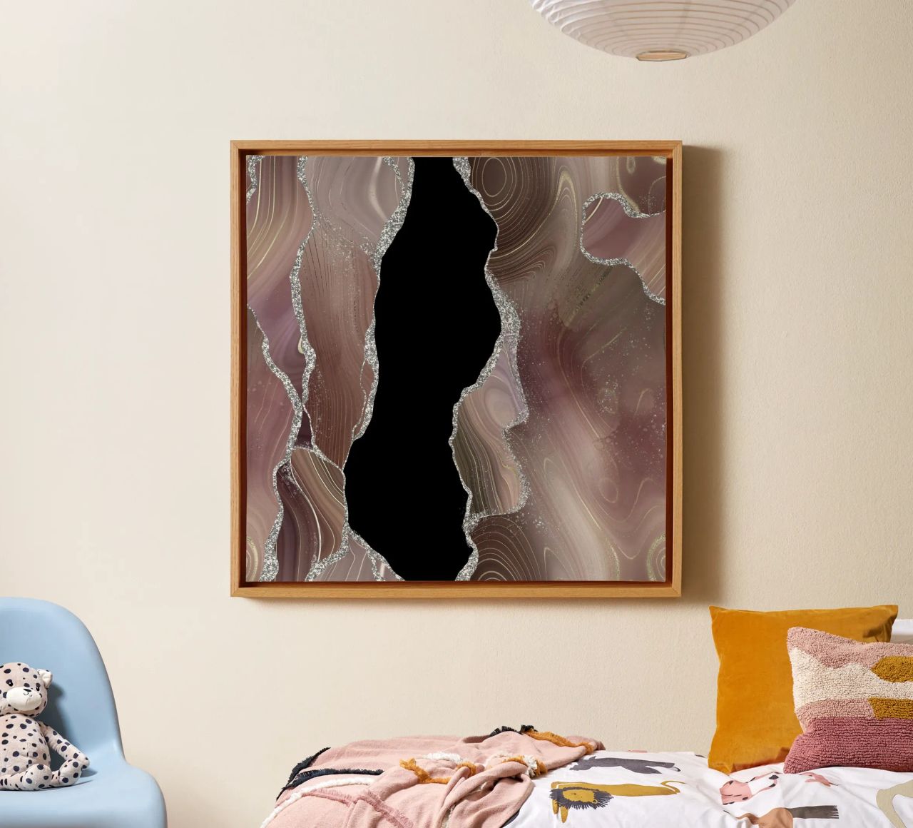 Agata glitterata taupe e argento Texture 01 tela da Gemstone Textures