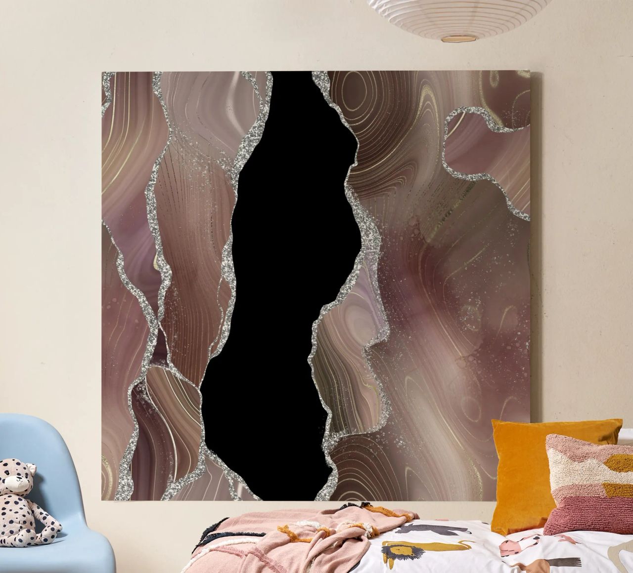Agata glitterata taupe e argento Texture 01 tela da Gemstone Textures