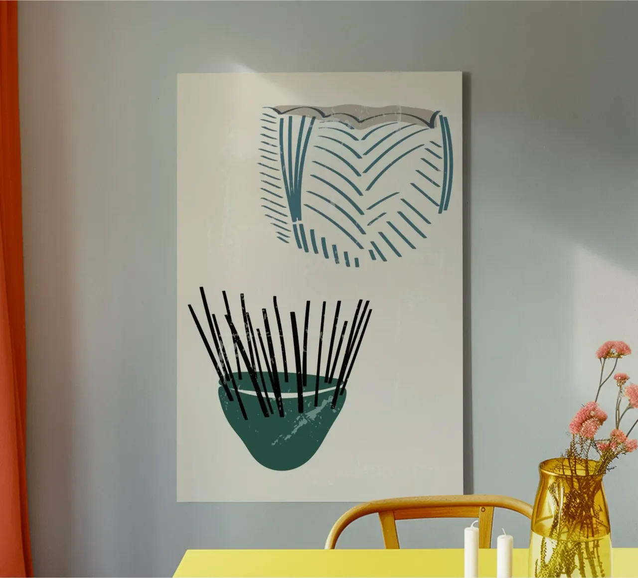 Weaving Baskets tela con Cornice a cassetta da Graphite