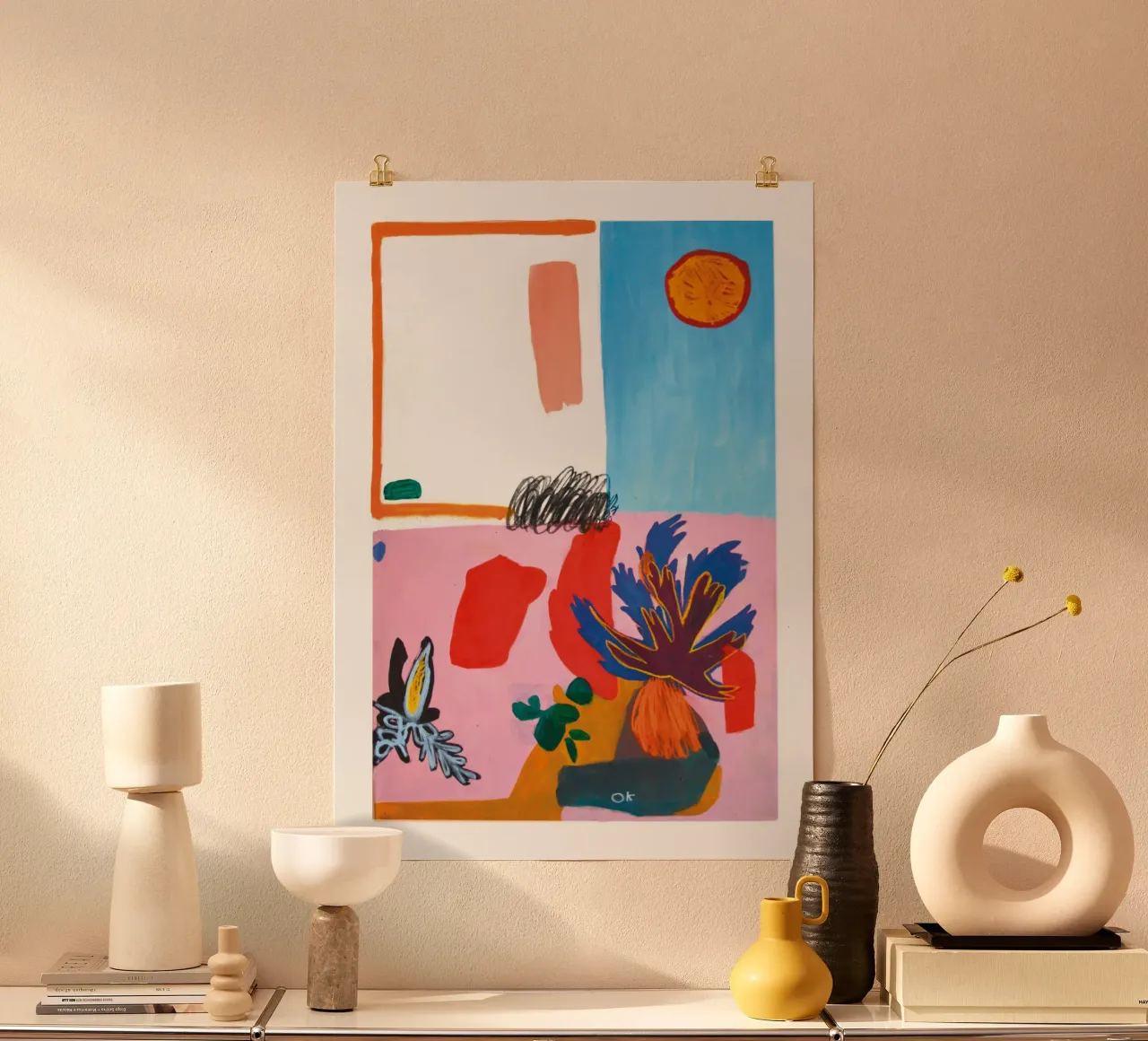 Saturn poster with plastic frame by Silvaya