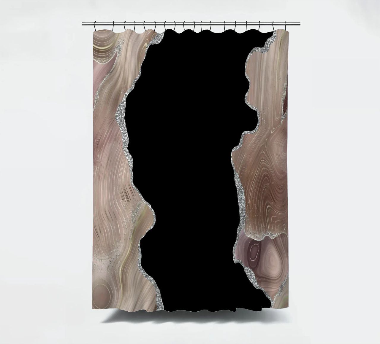 Agata glitterata taupe e argento Texture 02 tenda da doccia da Gemstone Textures