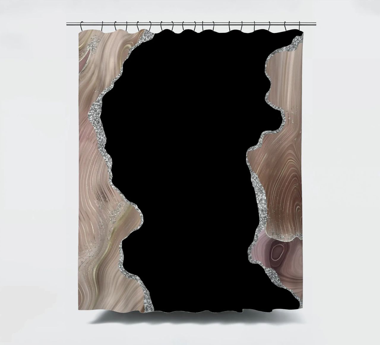 Agata glitterata taupe e argento Texture 02 tenda da doccia da Gemstone Textures