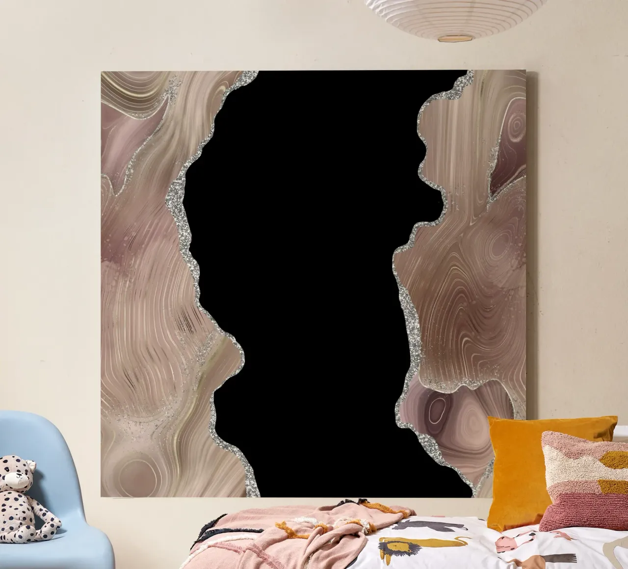 Agata glitterata taupe e argento Texture 02 tela da Gemstone Textures