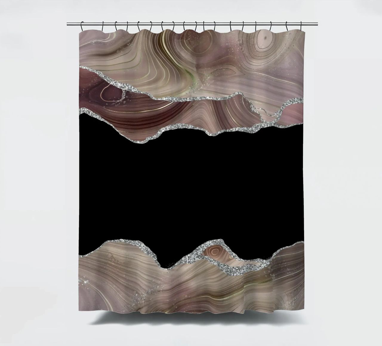 Agata scintillante taupe e argento Texture 03 tenda da doccia da Gemstone Textures