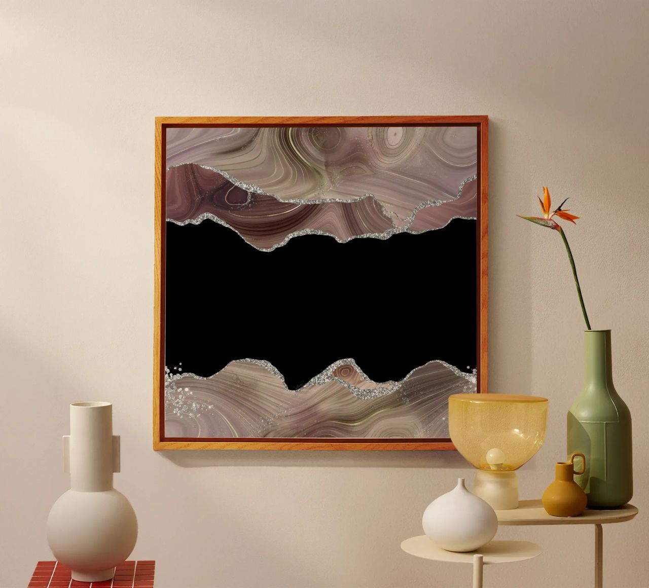 Agata scintillante taupe e argento Texture 03 plexiglass da Gemstone Textures