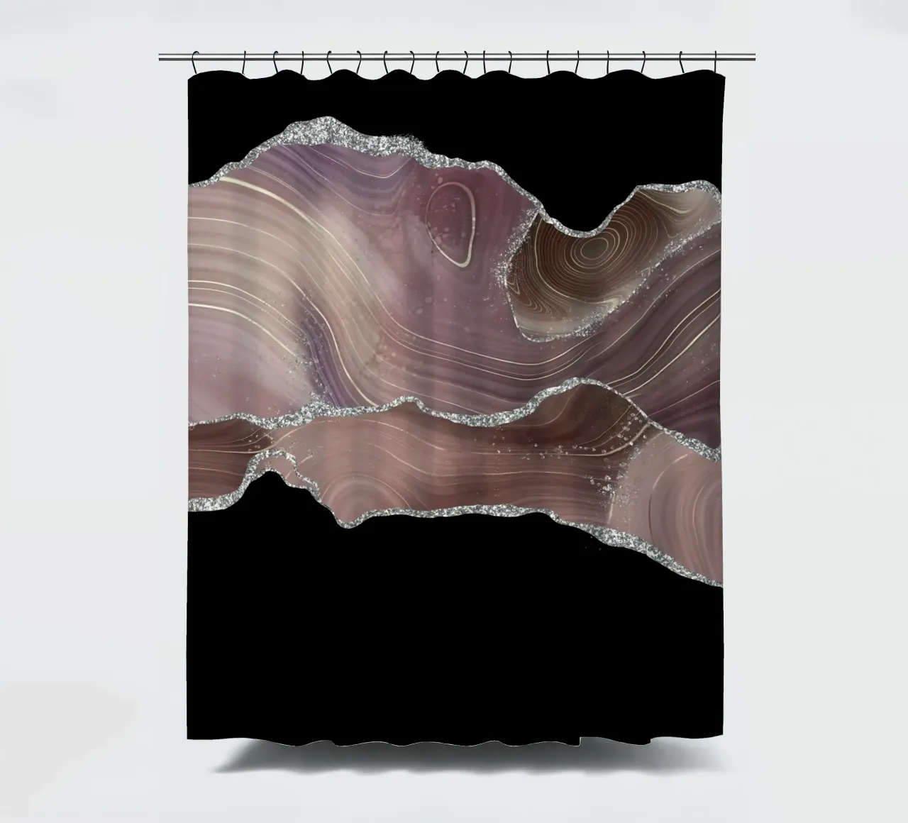 Agata glitterata taupe e argento Texture 04 tenda da doccia da Gemstone Textures