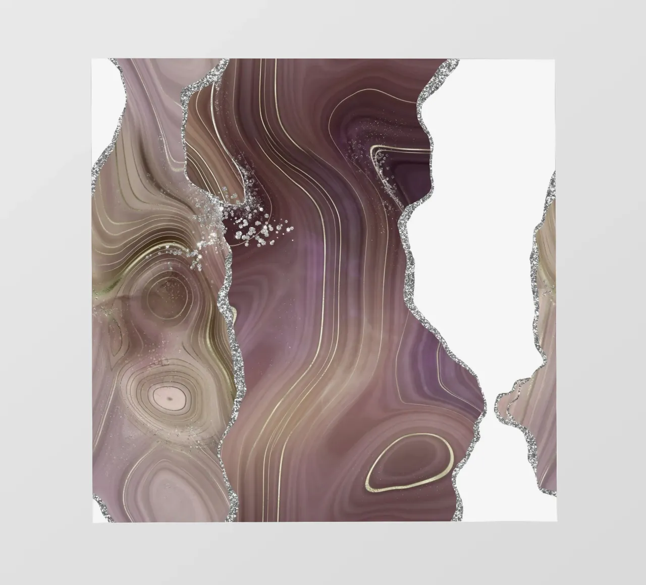 Taupe & Silver Glitter Agate Texture 05 papier peint photo de Gemstone Textures