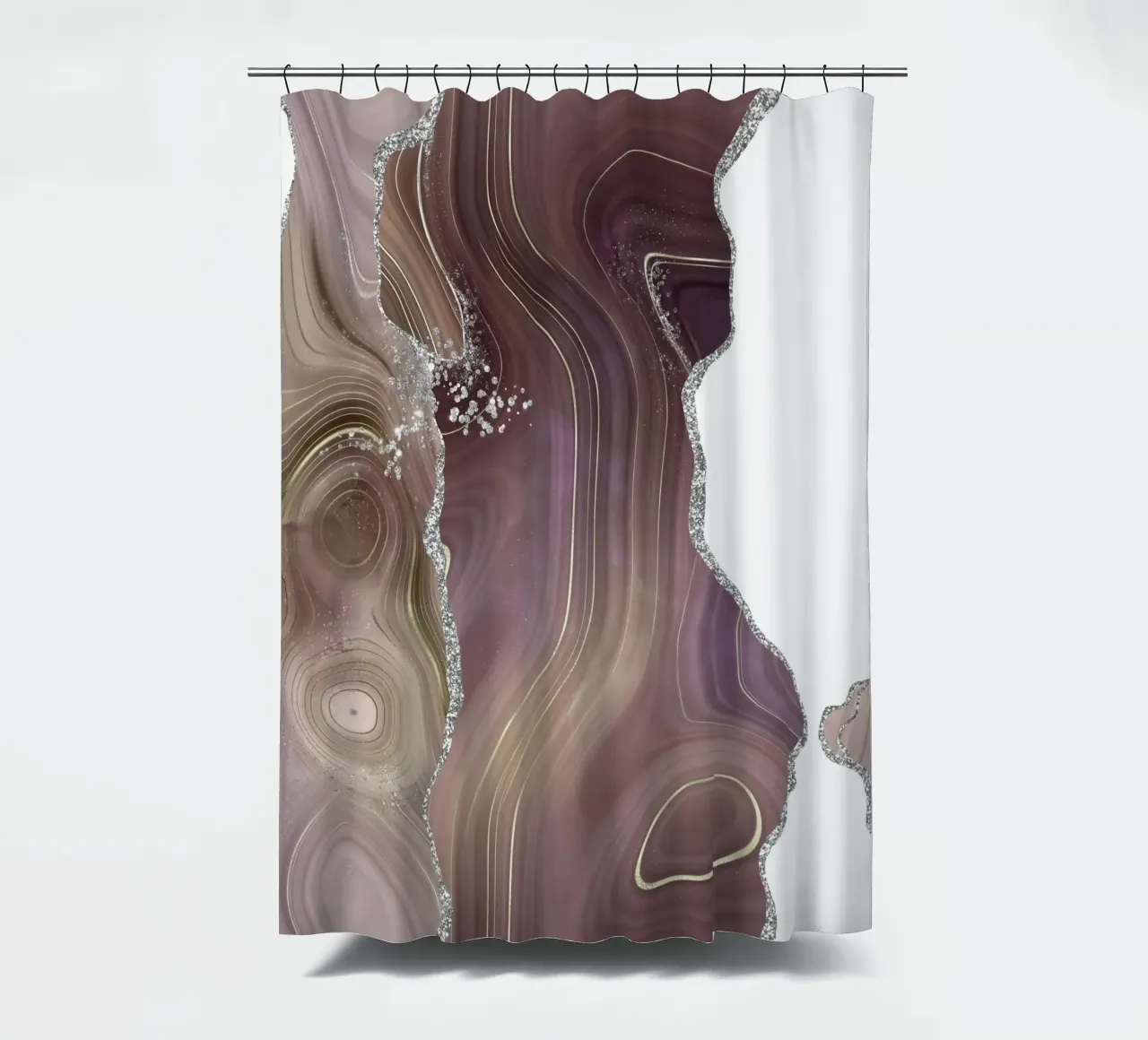 Agata glitterata taupe e argento Texture 05 tenda da doccia da Gemstone Textures