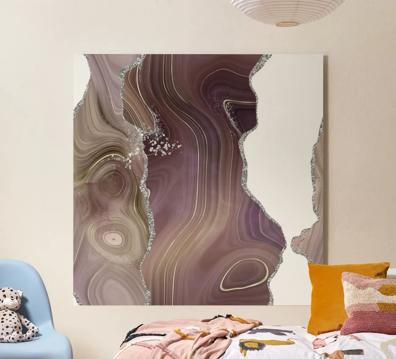 Agata glitterata taupe e argento Texture 05 plexiglass da Gemstone Textures