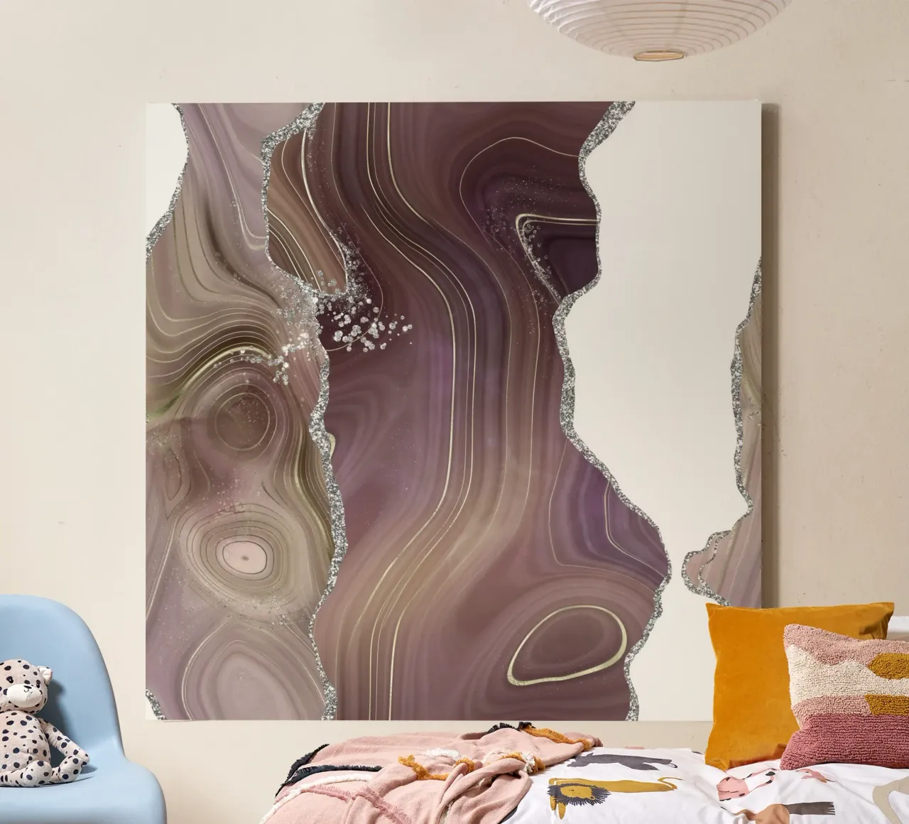 Agata glitterata taupe e argento Texture 05 tela da Gemstone Textures