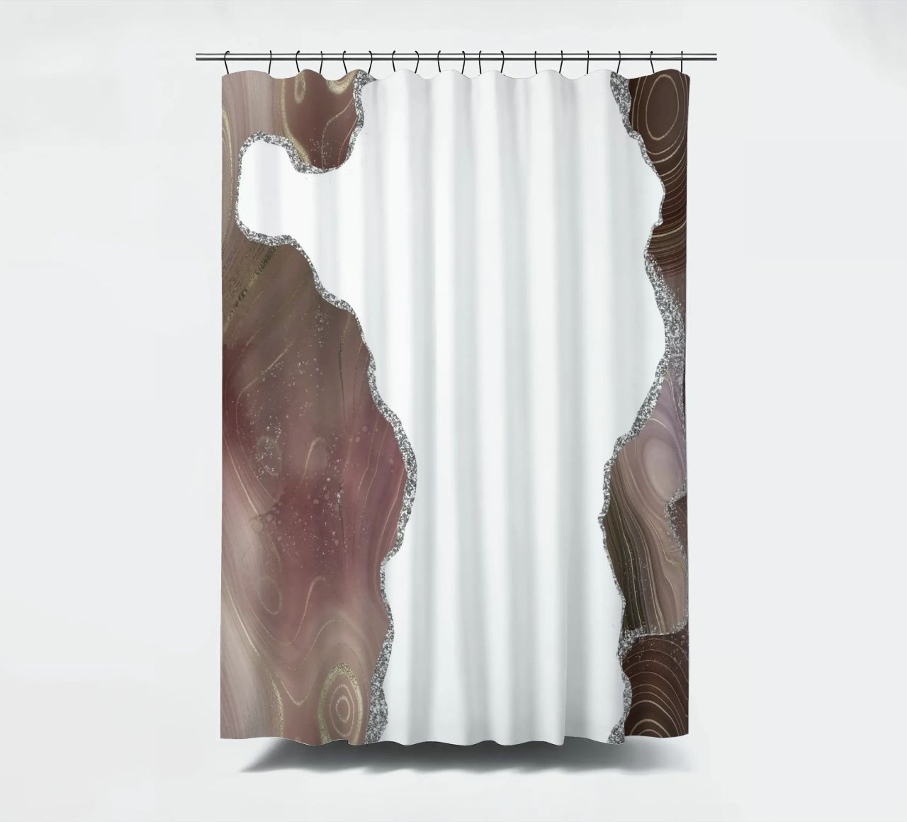 Agata glitterata taupe e argento Texture 06 tenda da doccia da Gemstone Textures