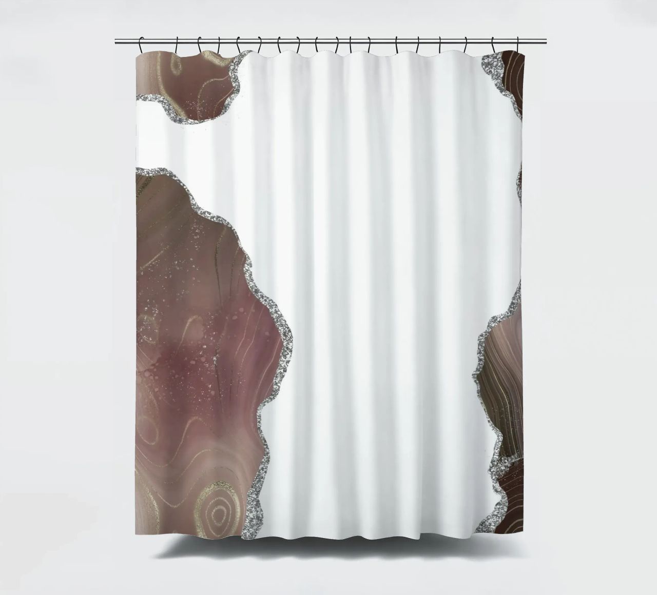 Agata glitterata taupe e argento Texture 06 tenda da doccia da Gemstone Textures