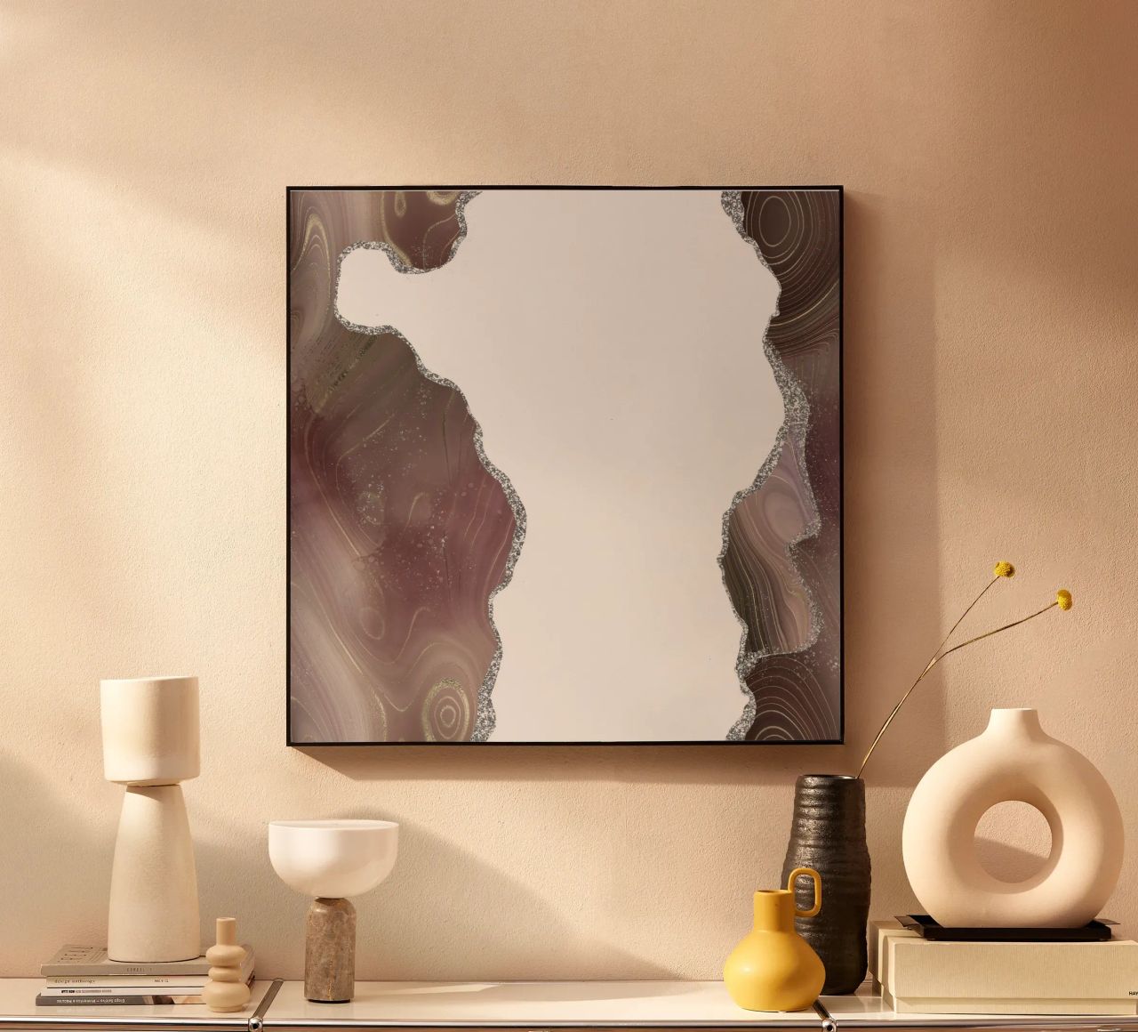 Agata glitterata taupe e argento Texture 06 alluminio dibond da Gemstone Textures