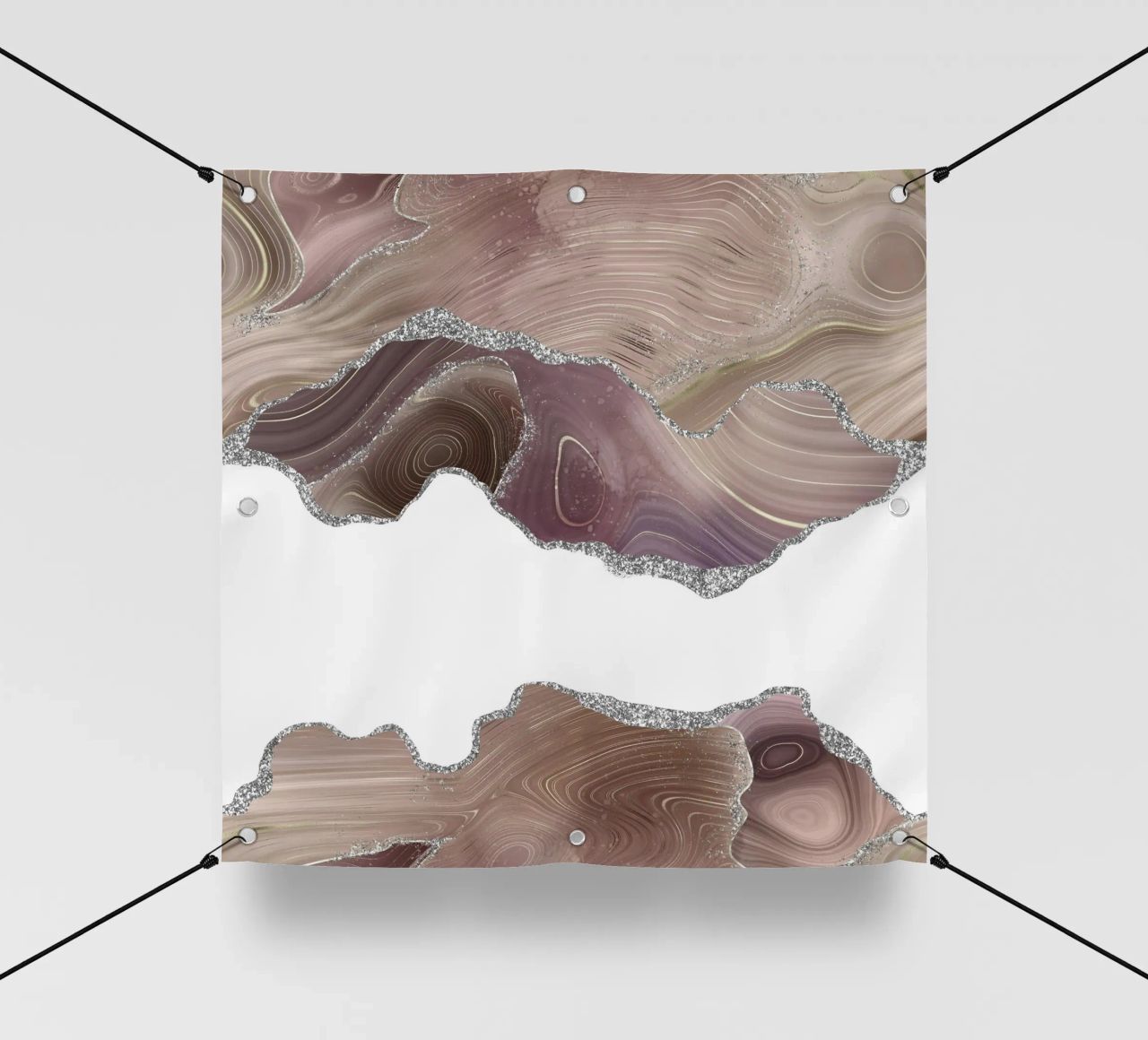 Texture Agata Taupe e Argento Glitter 07 telo in pvc da Gemstone Textures
