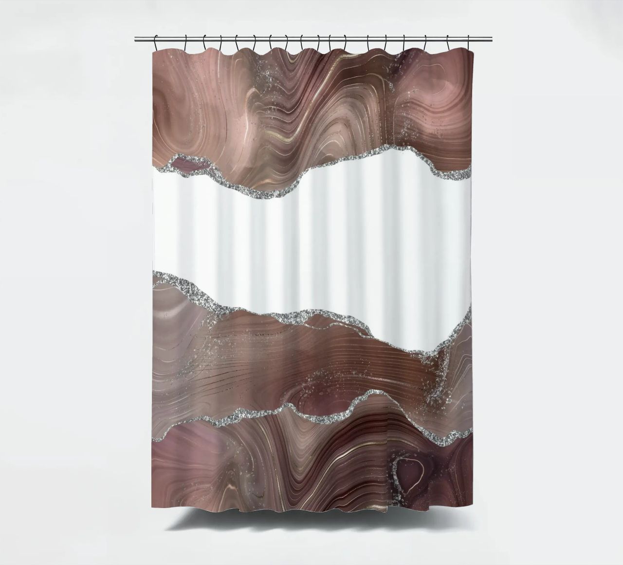 Agata glitterata taupe e argento Texture 08 tenda da doccia da Gemstone Textures
