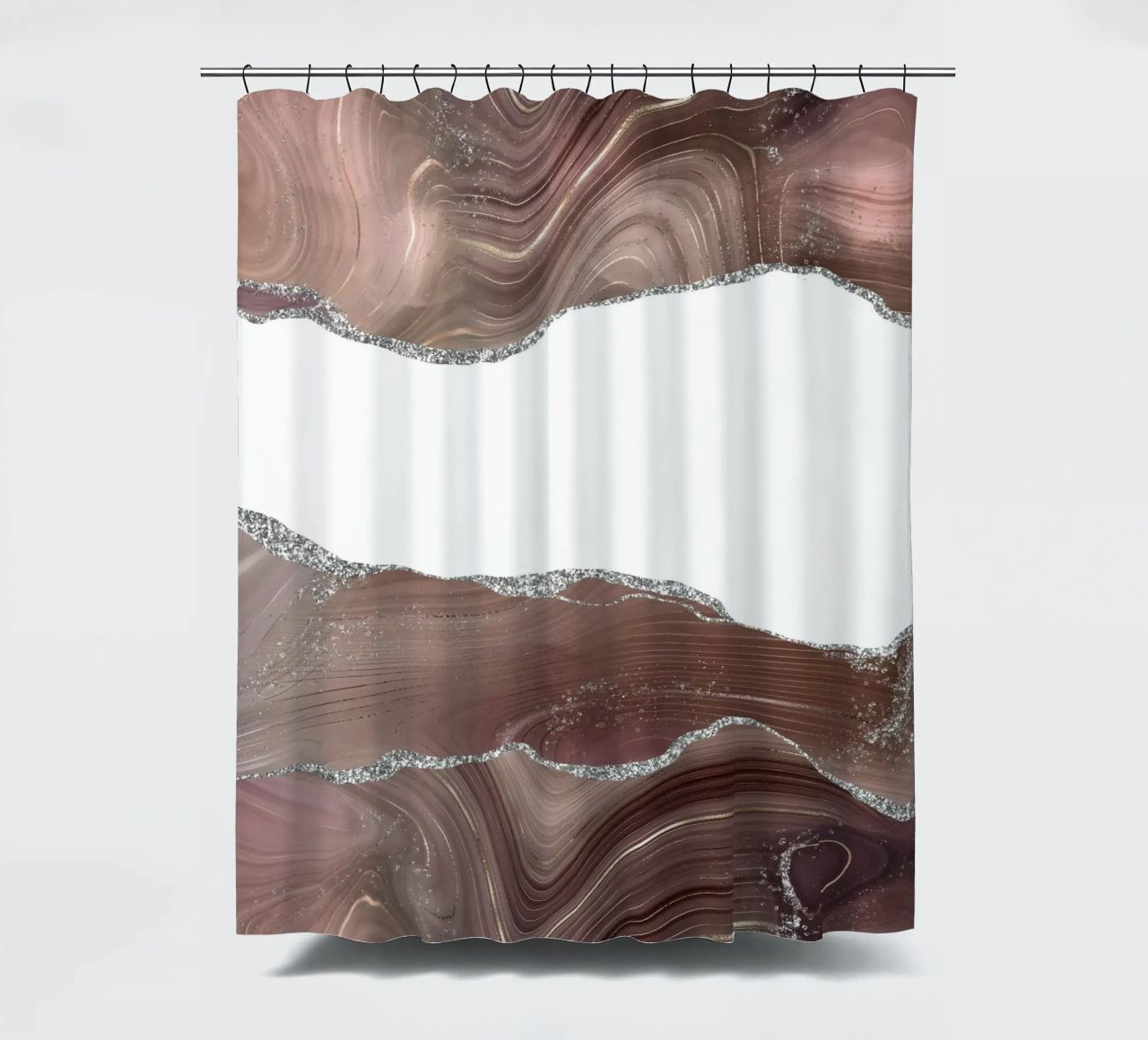 Agata glitterata taupe e argento Texture 08 tenda da doccia da Gemstone Textures