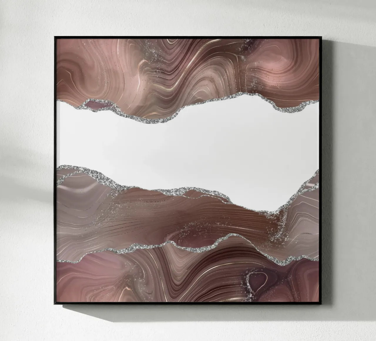 Taupe & Silver Glitter Agate Texture 08 plexiglas de Gemstone Textures