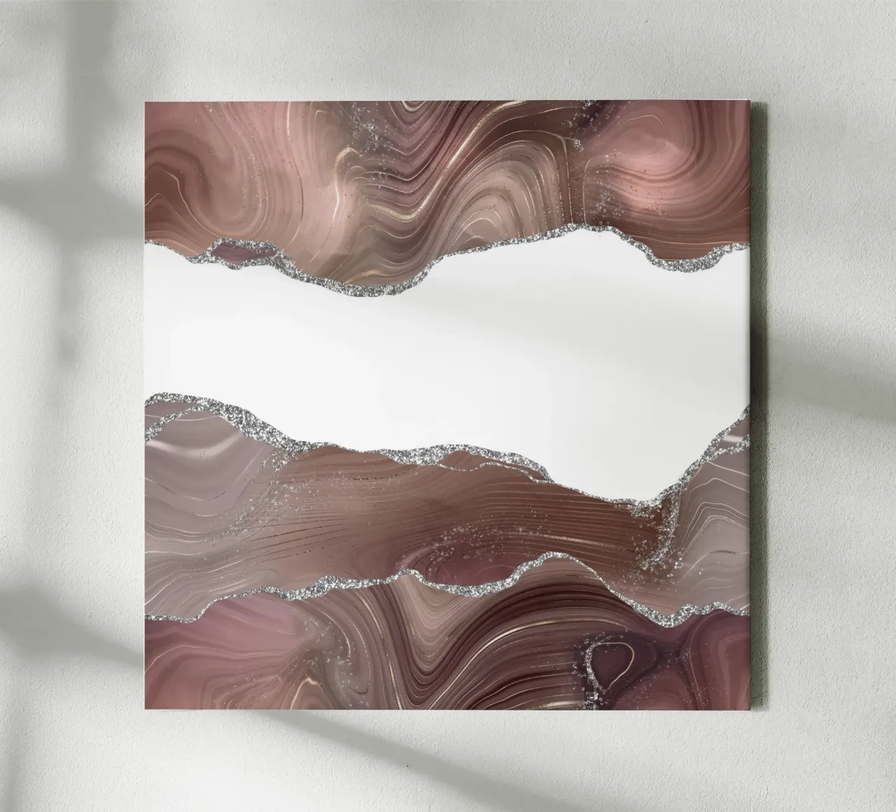 Taupe & Silver Glitter Agate Texture 08 canvas by Gemstone Textures