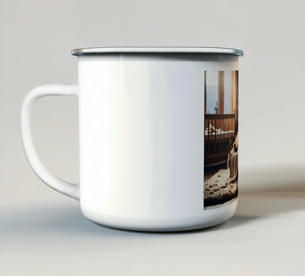 CHATTE ET TROIS CHATONS. tazza in smalto da Thierry vobmann photography
