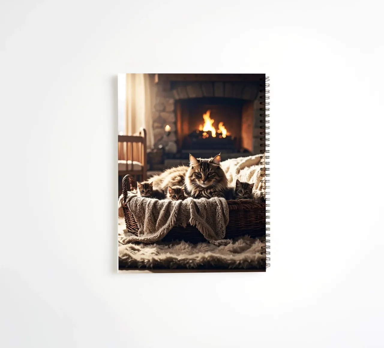 CHATTE ET TROIS CHATONS. spiral notebook by Thierry vobmann photography