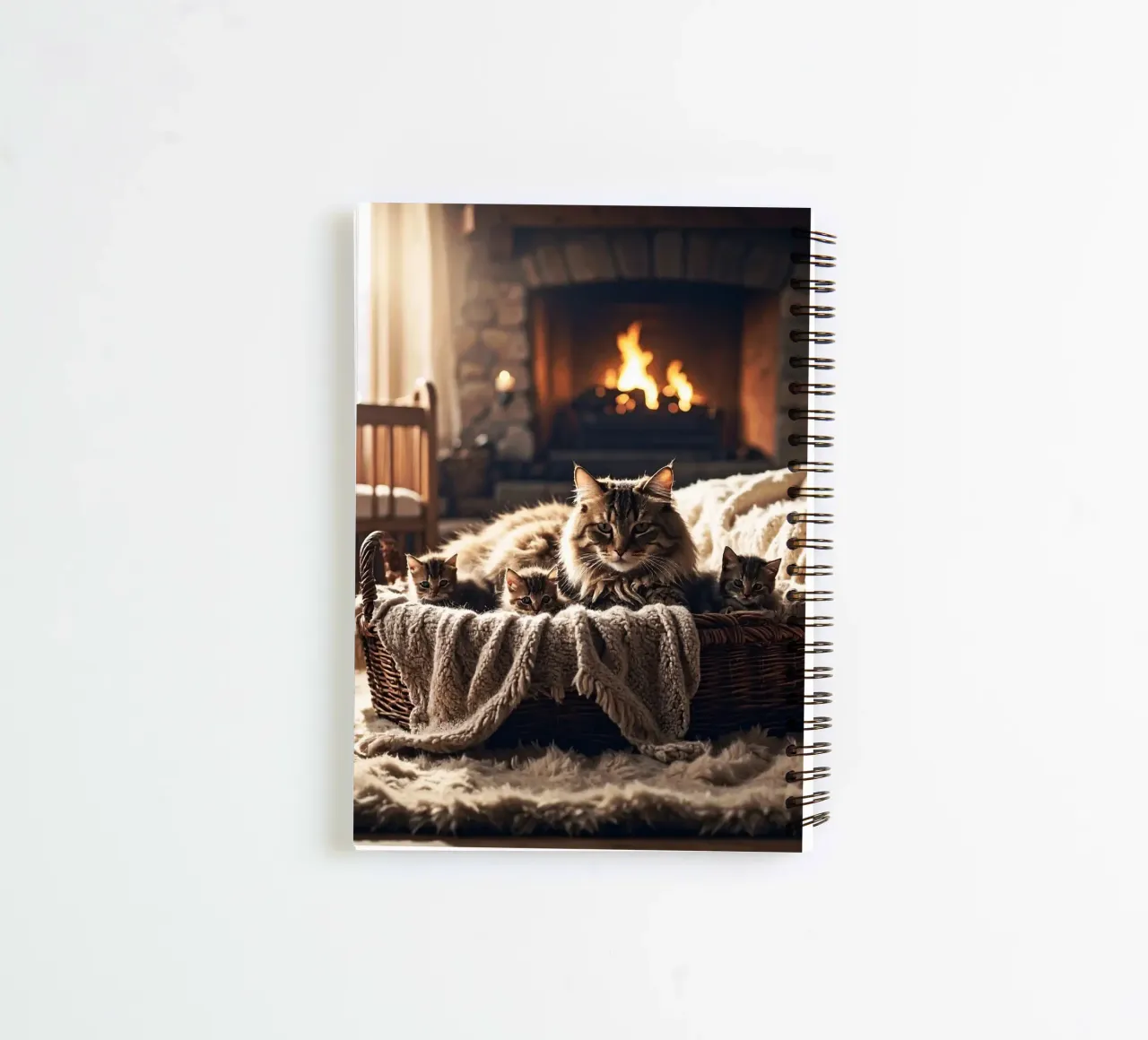 CHATTE ET TROIS CHATONS. spiral notebook by Thierry vobmann photography