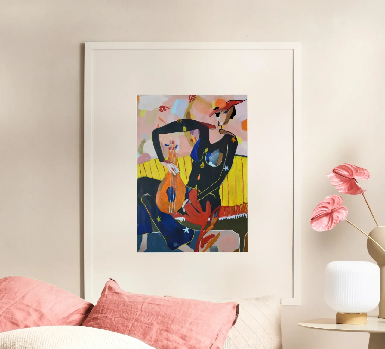 Paloma II poster with wooden frame by Silvaya