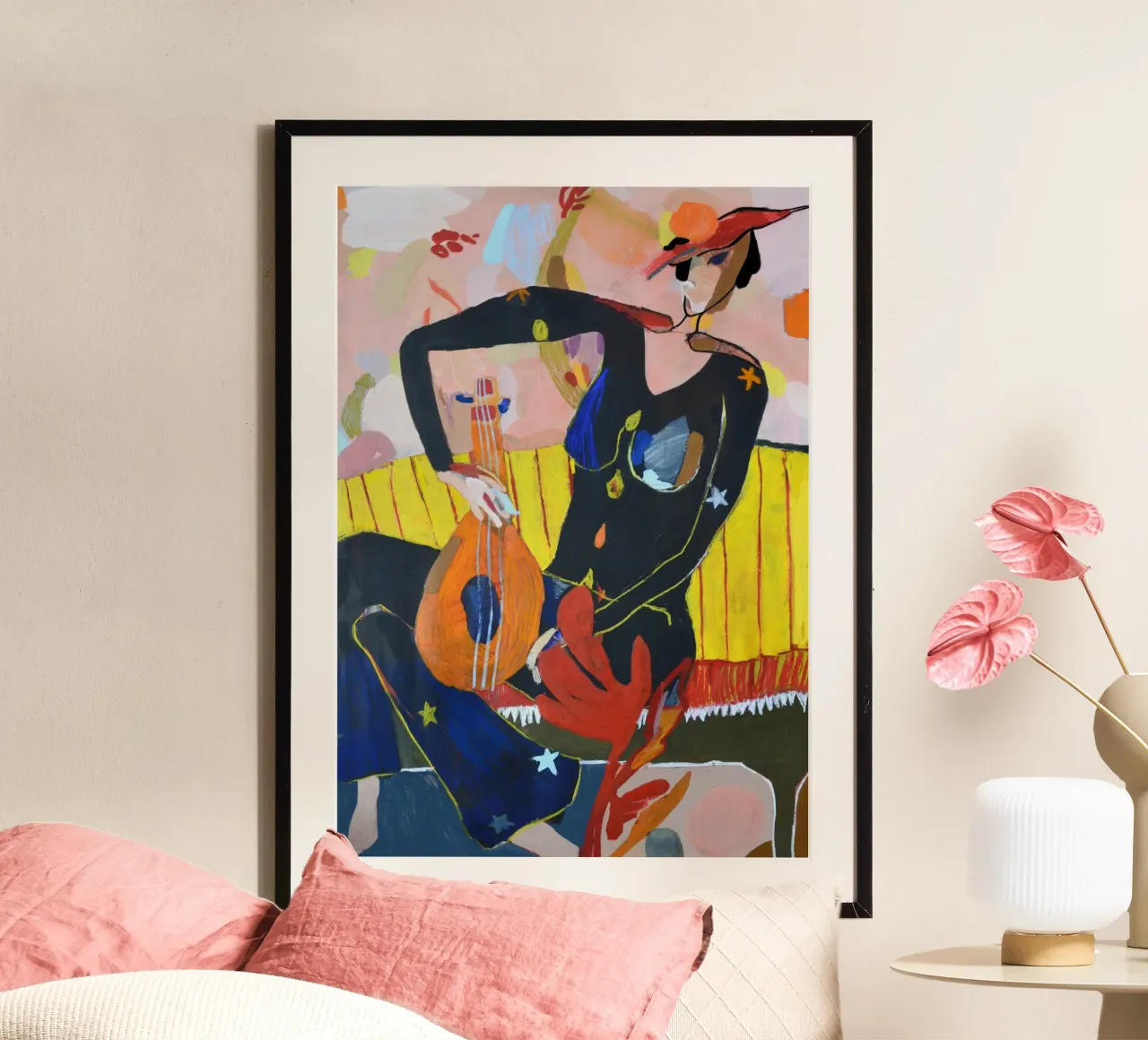Paloma II poster with wooden frame by Silvaya