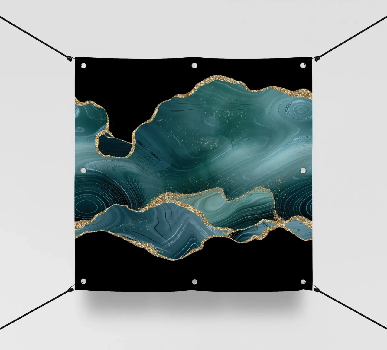 Texture Agata glitterata oro e verde acqua 03 telo in pvc da Gemstone Textures