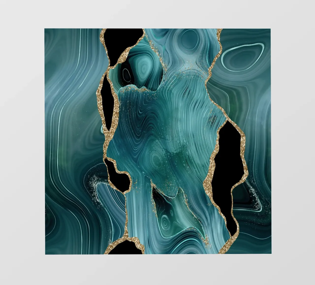 Texture Agata glitterata oro e verde acqua 04 telo in pvc da Gemstone Textures