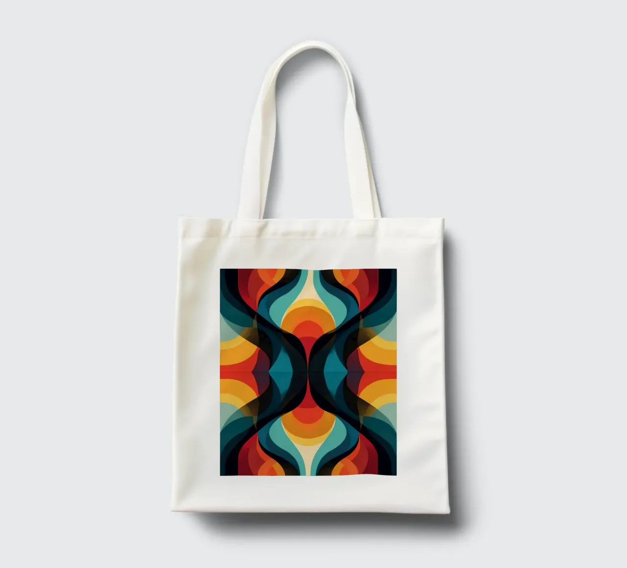 Modelli astratti in stile Midcentury e Dark Powers borsa in juta da Autofocus