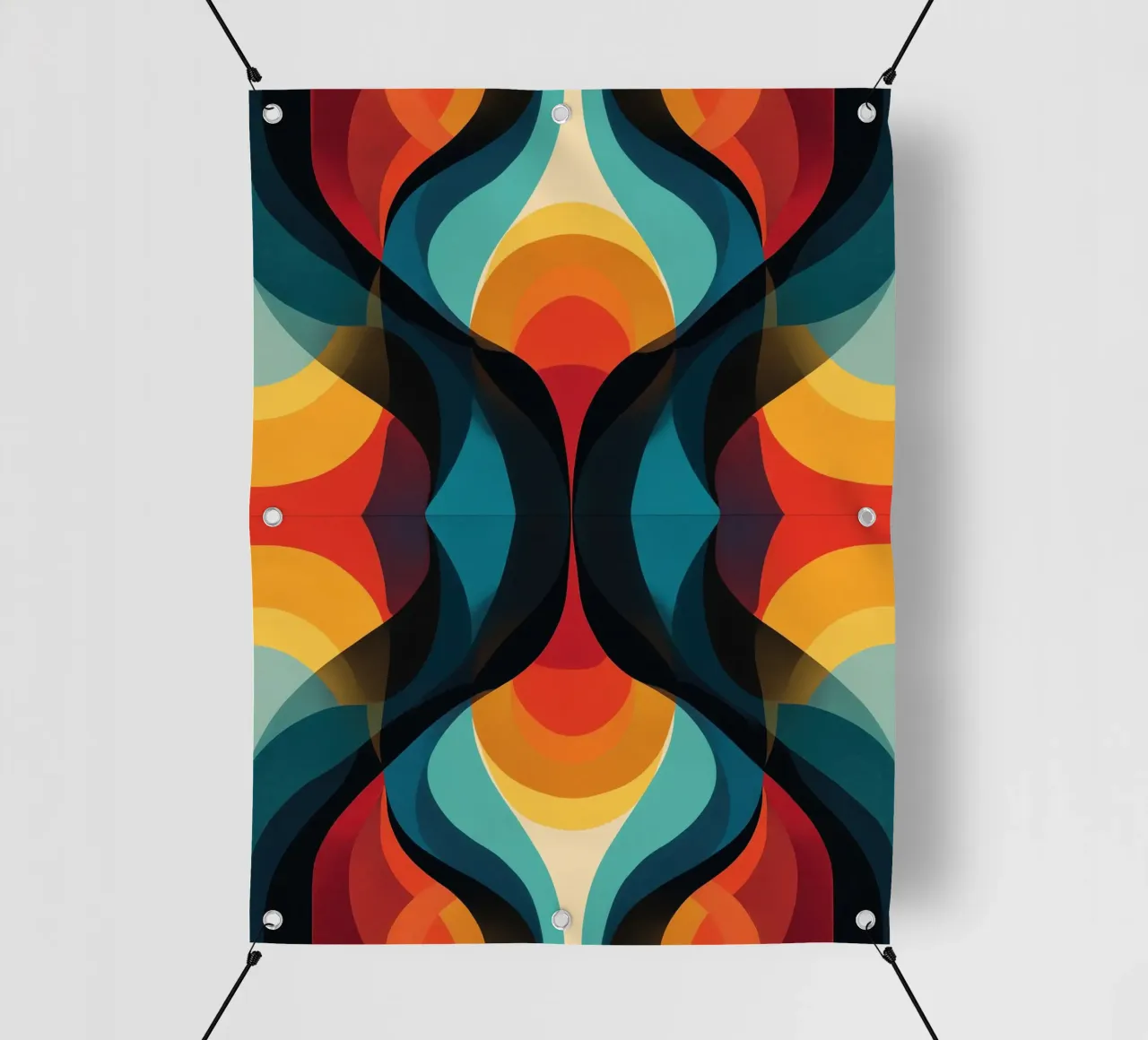 Modelli astratti in stile Midcentury e Dark Powers telo in pvc da Autofocus