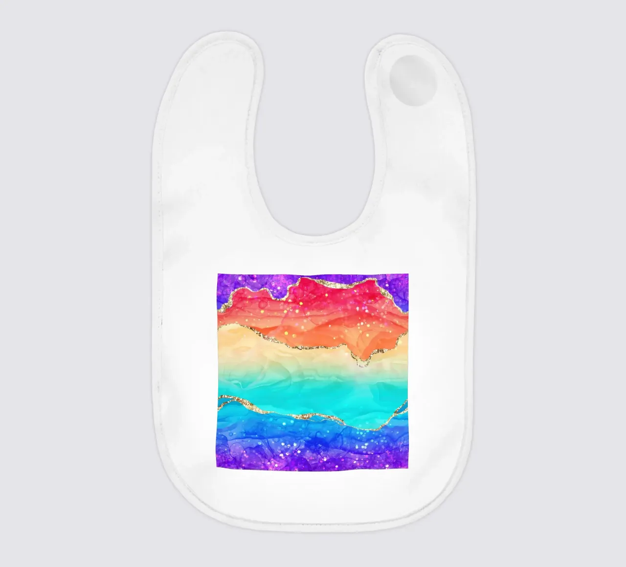 Lebendiger Regenbogen-Glitzer-Achat Struktur 02 Babylätzchen von Gemstone Textures