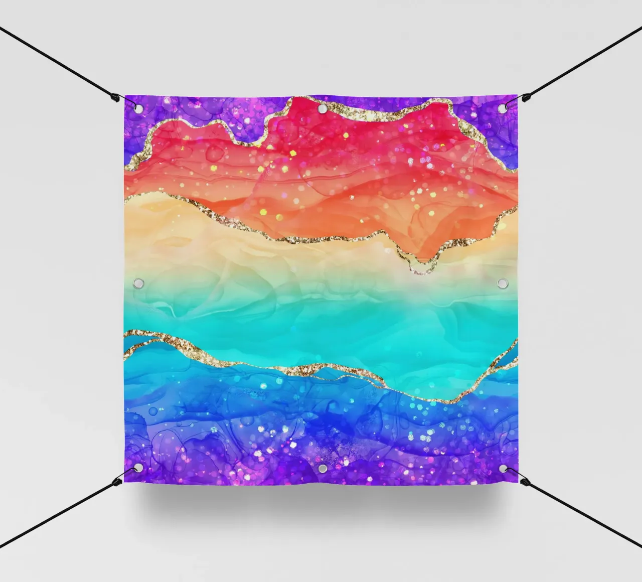 Texture Agata Vibrante Arcobaleno Glitter 02 telo in pvc da Gemstone Textures