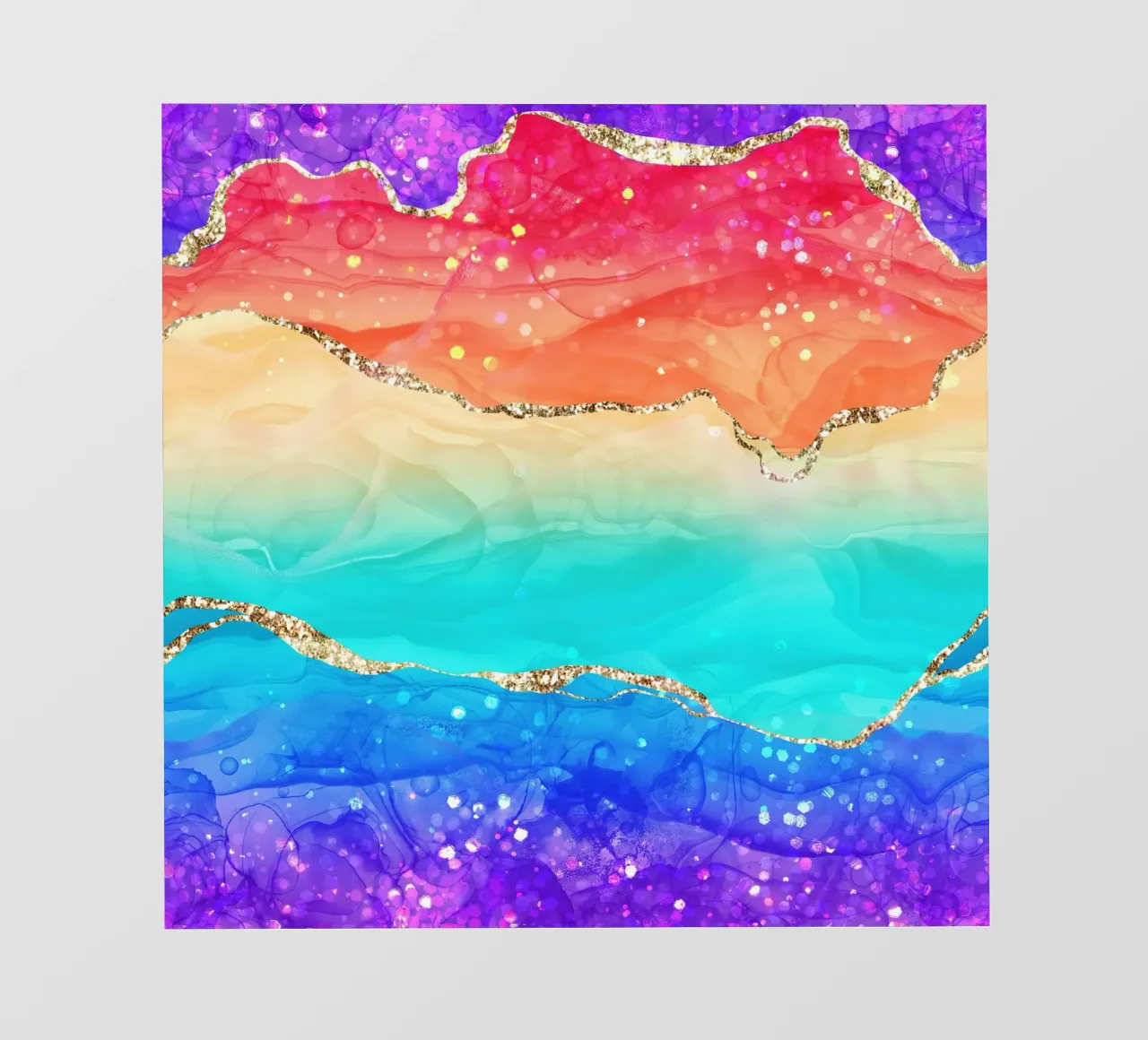 Texture Agata Vibrante Arcobaleno Glitter 02 telo in pvc da Gemstone Textures