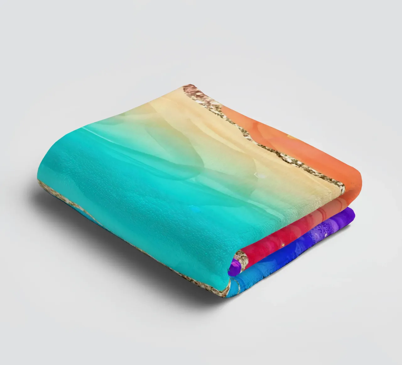 Lebendiger Regenbogen-Glitzer-Achat Struktur 02 Handtuch von Gemstone Textures